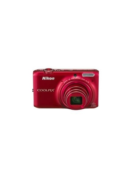 Kit camara digital nikon coolpix s6500 rojo 16 mp litio zo 12x  hd 3d lcd 3" wifi + estuche + 5 años