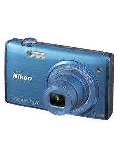 Kit camara digital nikon coolpix s5200 azul 16 mp litio zo 6x  hd 3d lcd 3" wifi + estuche + 5 años