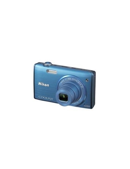 Kit camara digital nikon coolpix s5200 azul 16 mp litio zo 6x  hd 3d lcd 3" wifi + estuche + 5 años
