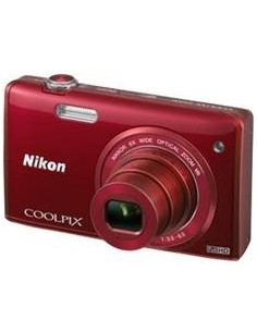 Nikon - Kit camara digital coolpix s5200 rojo 16 mp litio zo 6x hd 3d lcd 3 wifi + estuche + 5 aãos de garantia: NIKON: Kiwiku.c