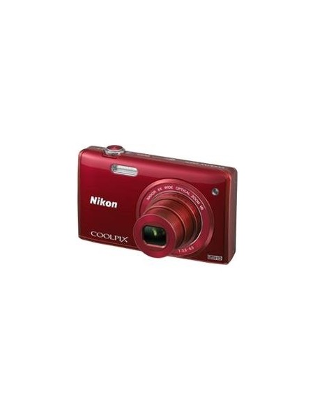 Nikon - Kit camara digital coolpix s5200 rojo 16 mp litio zo 6x hd 3d lcd 3 wifi + estuche + 5 aãos de garantia: NIKON: Kiwiku.c
