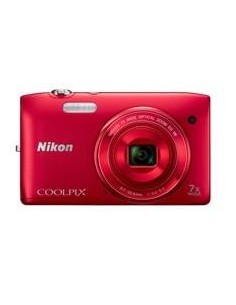 Kit camara digital nikon coolpix s3500 roja 20.1 mp zo 7x hd lcd 2.7" litio + funda