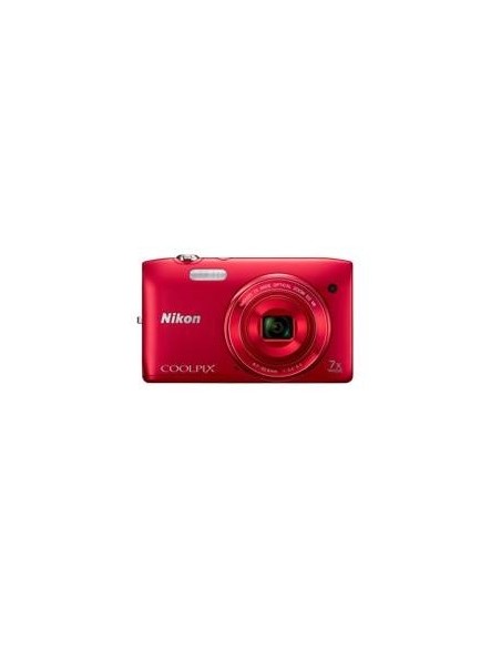 Kit camara digital nikon coolpix s3500 roja 20.1 mp zo 7x hd lcd 2.7" litio + funda