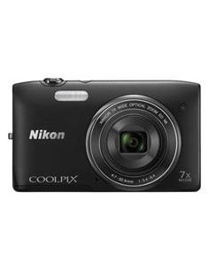 Kit camara digital nikon coolpix s3500 negra 20.1 mp zo 7x hd lcd 2.7" litio + funda