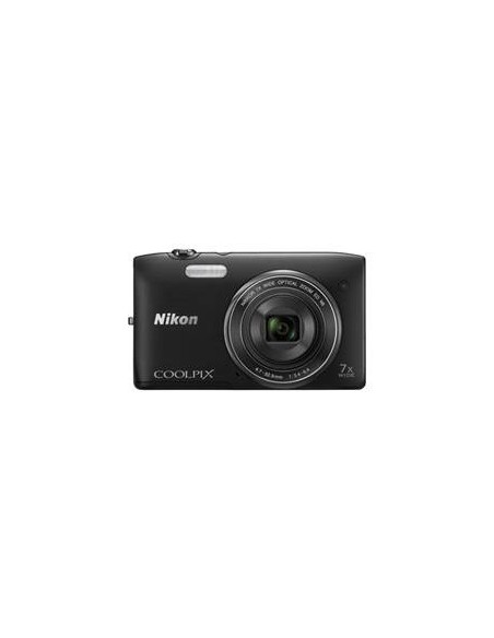 Kit camara digital nikon coolpix s3500 negra 20.1 mp zo 7x hd lcd 2.7" litio + funda
