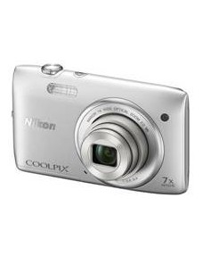 Kit camara digital nikon coolpix s3500 plateada 20.1 mp zo 7x hd lcd 2.7" litio + funda