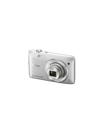 Kit camara digital nikon coolpix s3500 plateada 20.1 mp zo 7x hd lcd 2.7" litio + funda