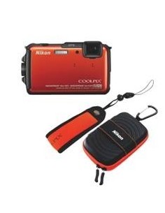 Kit camara digital nikon coolpix aw110 naranja 16mp zo 5x hd lcd 3" litio/ gps/ sumergible 18m/ wifi