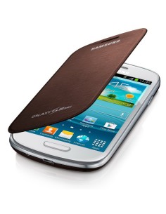 Funda flip cover para samsung galaxy siii mini marron claro