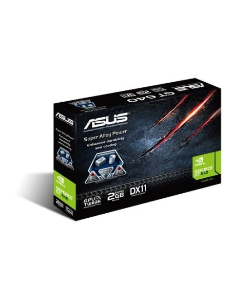 Asus GT640-2GD3 - Tarjeta gráfica, NVIDIA GeForce GT 640, DDR3 de 2 GB, frecuencia del reloj 901 MHz
