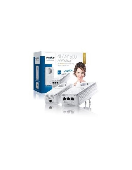 Devolo dLAN 500 AV Wireless+ - Amplificador de red inalámbrica (Alcance WiFi: 300m, 128-bit AES, Act LED), Blanco: Devolo: Kiwik