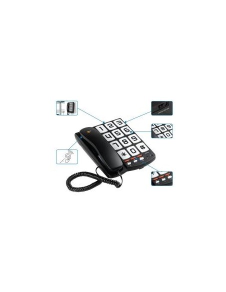 Topcom Sologic T101 - Teléfono de teclas grandes (3 Números de memoria directa - Montaje en pared) - Electrónica - Kiwiku.com