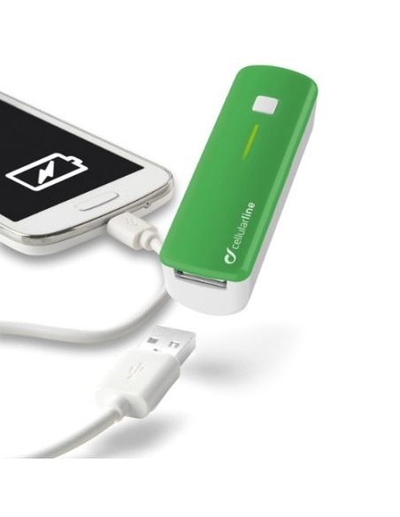 Cargador portatil verde 2200mah para moviles