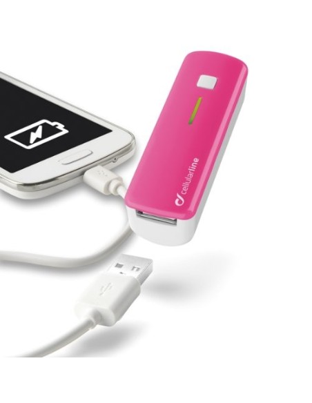 Cargador portatil rosa 2200mah para moviles