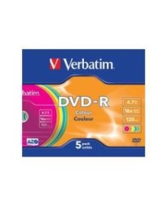 Dvd-r 4.7 16x slim 5 color verbatim