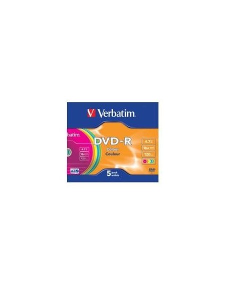 Dvd-r 4.7 16x slim 5 color verbatim