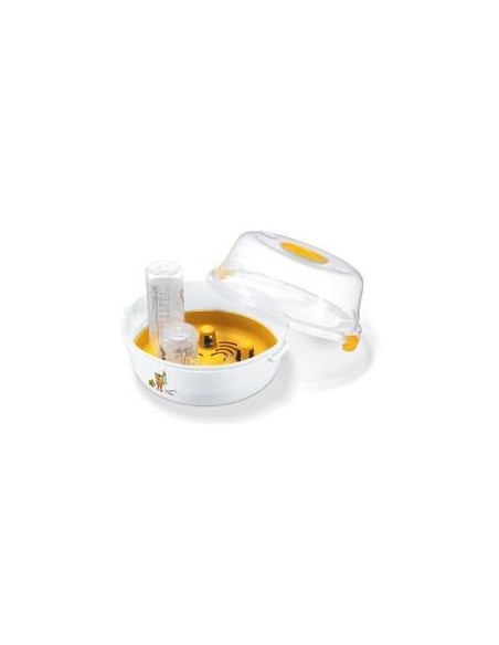 Beurer JBY 40 - Esterilizador de biberones a vapor para horno microondas (capacidad 20 L), color blanco/amarillo: Beurer: Kiwiku