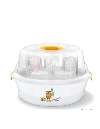 Beurer JBY 40 - Esterilizador de biberones a vapor para horno microondas (capacidad 20 L), color blanco/amarillo: Beurer: Kiwiku