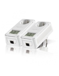 Devolo dLAN 200 AVsmart - 2 Adaptadores con pantalla de estado LCD + toma de corriente eléctrica + f