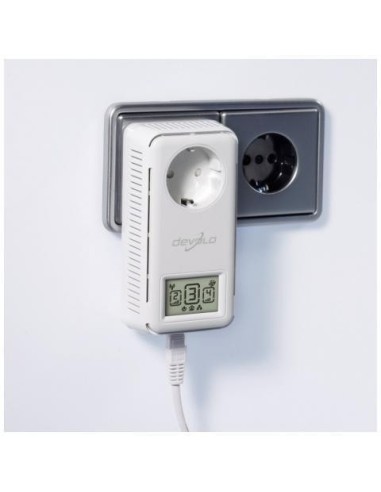 Devolo dLAN 200 AVsmart - 2 Adaptadores con pantalla de estado LCD + toma de corriente eléctrica + f