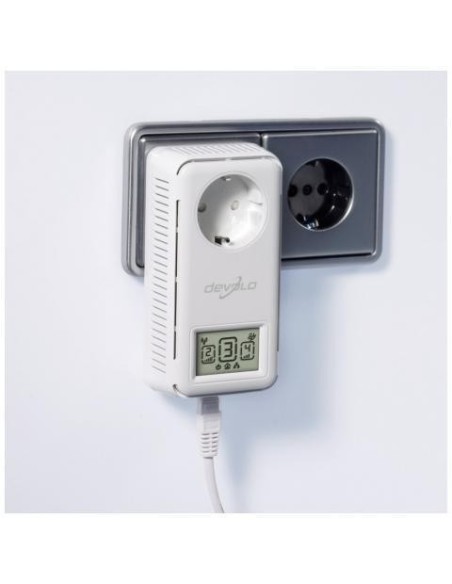 Devolo dLAN 200 AVsmart - 2 Adaptadores con pantalla de estado LCD + toma de corriente eléctrica + f