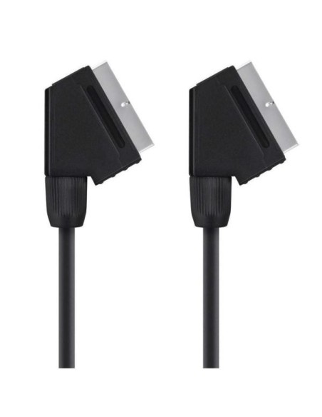 Cable scart m/m 1m negro plated