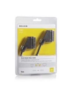 Cable scart m/m 1m negro plated 2