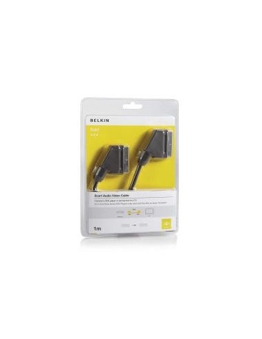 Cable scart m/m 1m negro plated