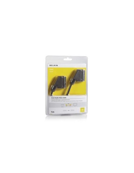 Cable scart m/m 1m negro plated