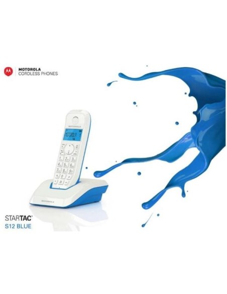 Motorola DECT Serie S12 Single - Teléfono inalámbrico digital, color cian