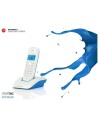 Motorola dect serie s12 single - teléfono inalámbrico digital, color cian