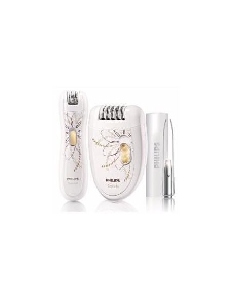 Philips HP6540/00 - Set con depiladora eléctrica de dos velocidades, depiladora eléctrica de precisión y pinzas con luz: Kiwiku.