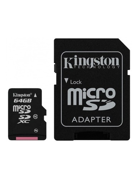 Kingston SDCX10/64GB - Tarjeta microSD de 64 GB (clase 10, UHS-I, adaptador SD), negro: Kingston: Kiwiku.com: Informática