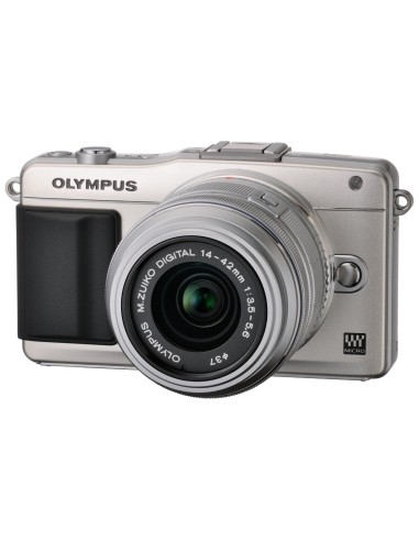 Olympus PEN E-PM2 - Cámara EVIL de 17.2 Mp (pantalla 3, estabilizador óptico, vídeo Full HD) plateado -Objetivo II R 14-42mm f/3