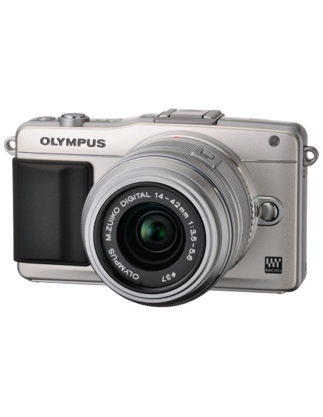 Olympus PEN E-PM2 - Cámara EVIL de 17.2 Mp (pantalla 3, estabilizador óptico, vídeo Full HD) plateado -Objetivo II R 14-42mm f/3