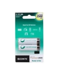 Sony NHAAB2G - Pack de 2 baterías recargables (AA, 2500 mAh, NiMH) kiwiku.com
