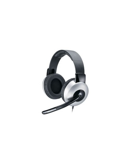 Genius HS-05A - Auriculares con micrófono (PC/Juegos, Binaurale, Diadema, Negro, Plata, 2x 3.5 mm (1/8), Alámbrico): Kiwiku.com: