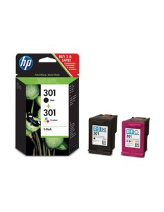 Cartucho de tinta hp 301 1000 / 1020 / 2050 / 2050s / 3000 / 3050 combo pack