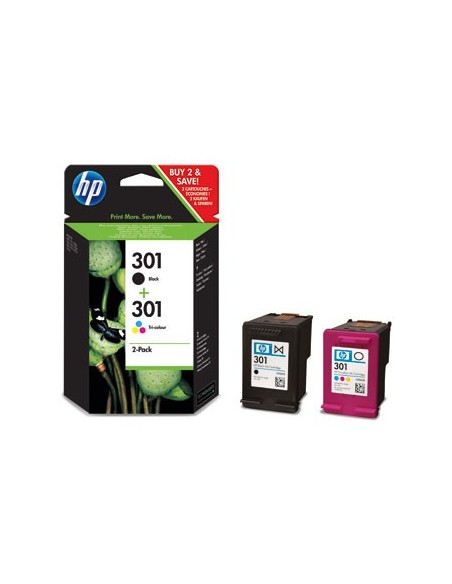 Cartucho de tinta hp 301 1000 / 1020 / 2050 / 2050s / 3000 / 3050 combo pack
