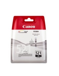 Cartucho tinta canon cli 521bk negro 9ml pixma 3600/ 4600/ 4700/ mp540/ 550/ 560/ 620/ 630/ 640/ 980