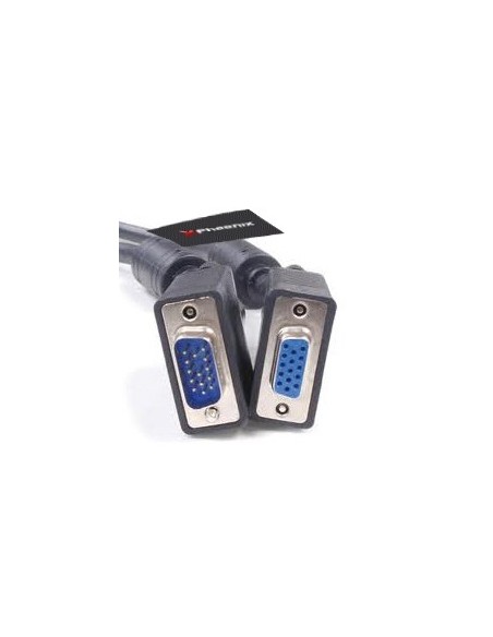 Cable vga phoenix macho hembra 3m negro