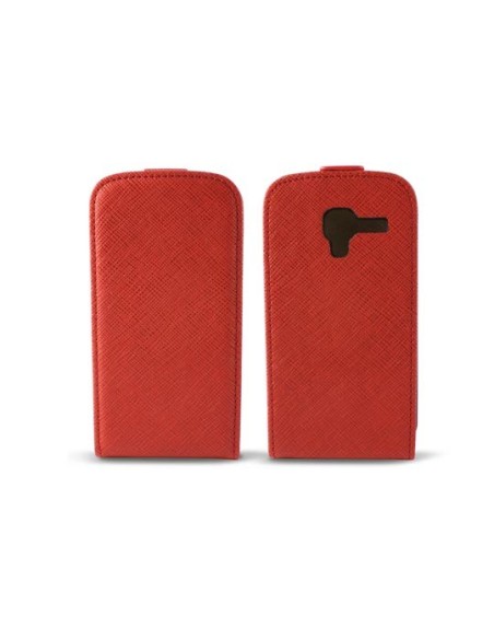 Funda vertical con tapa para samsung galaxy ace 2 roja