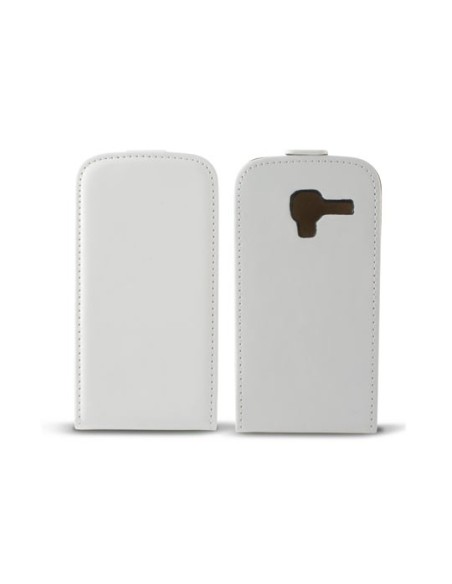 Funda vertical con tapa para samsung galaxy ace 2 blanca