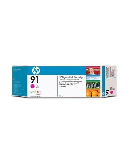 Cartucho de tinta magenta de pigmento HP 91 de 775 ml.