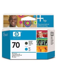 Cartucho de tinta HP No 70 matte Cyan Negro