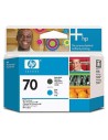Cartucho de tinta hp no 70 matte cyan negro