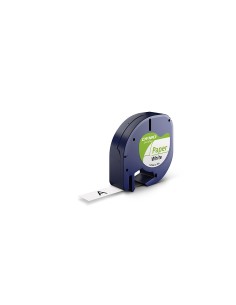 Dymo S0721510 Cinta de papel 12mmx4m color negro-blanco.