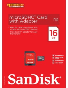 microSDHC 16GB Card + SD Adapter 2