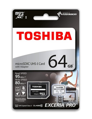 Toshiba Tarjeta MicroSD Exceria Pro M401 64GB Blanca THN-M401S0640E2