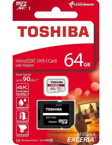 Toshiba Exceria M302 - Tarjeta de memoria MicroSDHGB 64gb UHS-I Class 10 THN-M302R0640EA